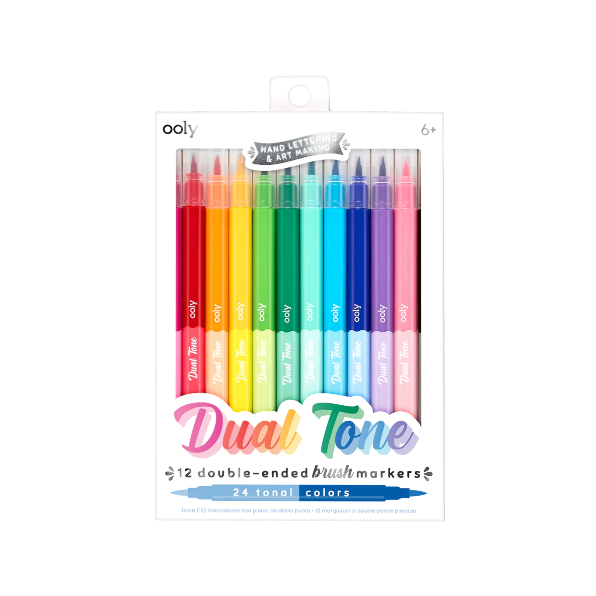 Dual Tone Double Ended Brush Marker - set of 12/24 colors