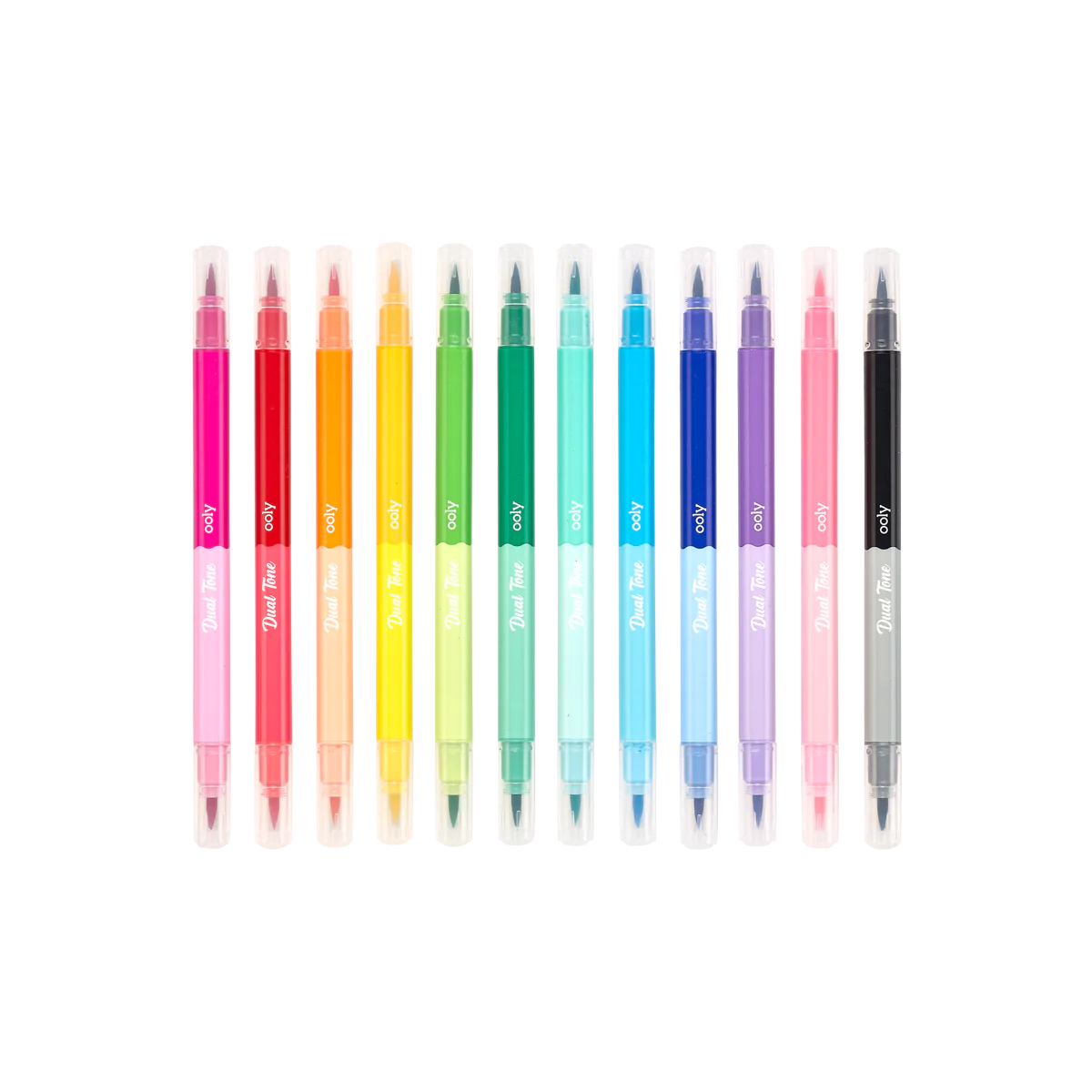 Dual Tone Double Ended Brush Marker - set of 12/24 colors